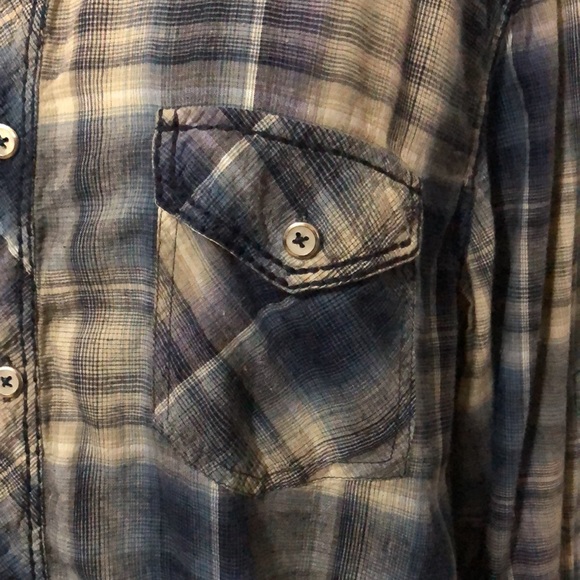 EUC Rare Vintage Brand ButtonUp Shirt-Sz XL-Cotton-Western Vibes-Blue Tones - Picture 4 of 15